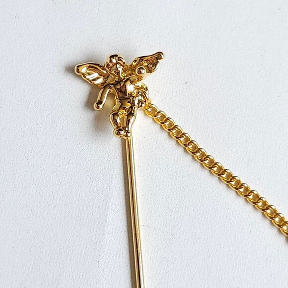AVON HAT PIN LOT of 3 Gold Tone CHERUB FLEUR DE LIS Vintage Rotary Phone - Picture 7 of 7